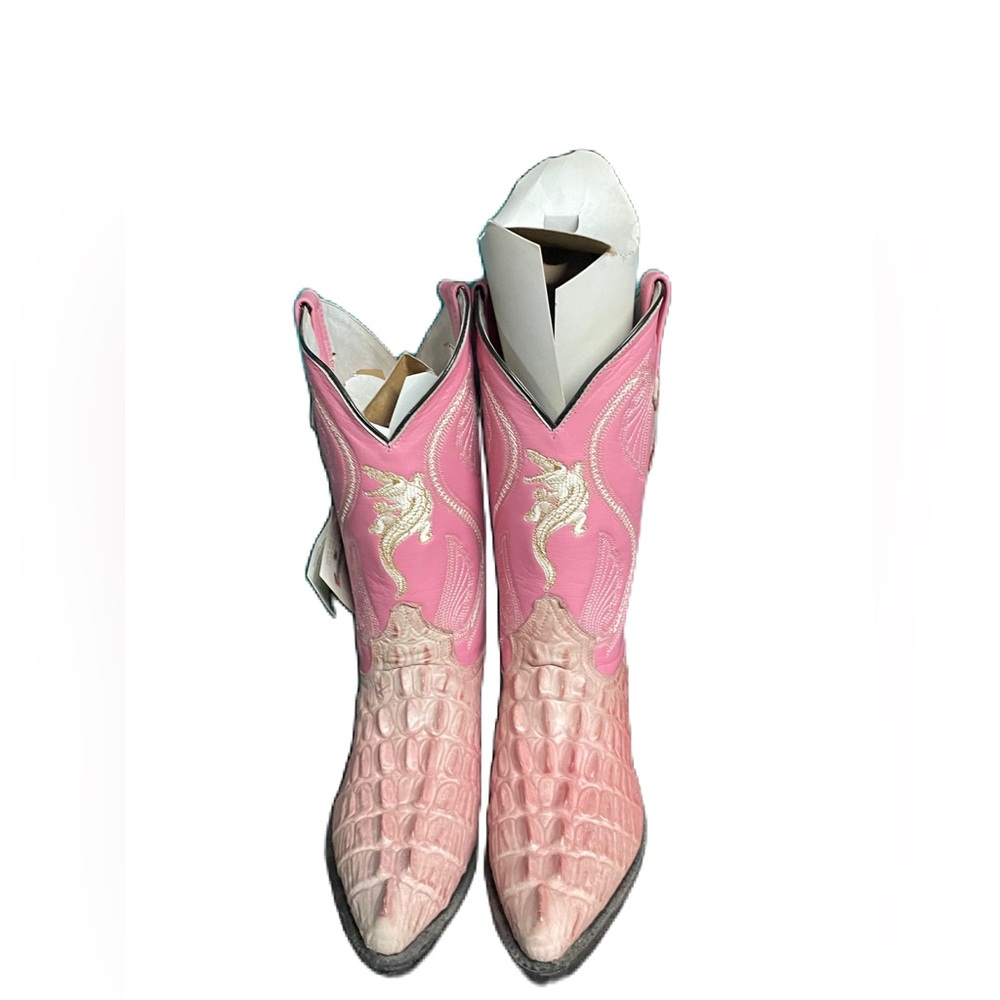 Campo Alegre Pink leather Cocodrile Western Boots
